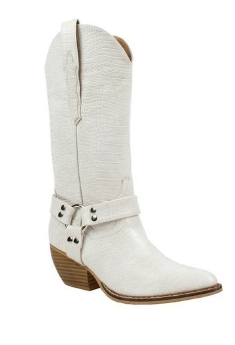 Croc Cream Cowboy Boots