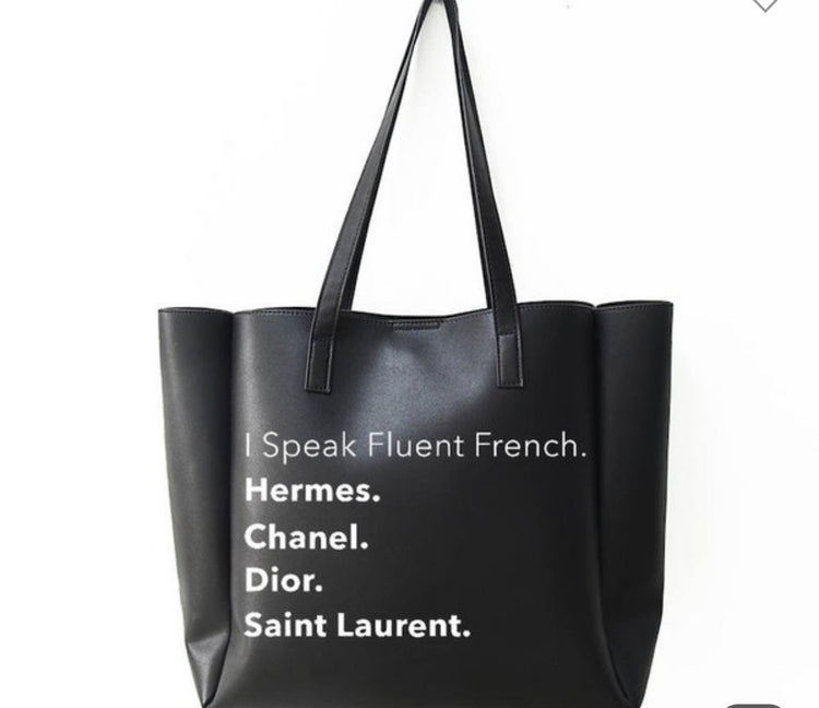 Fluent French Oversized Tote with Wristlet Bag – Weekend Rebel Threads